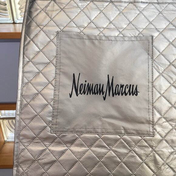 Quilted Silver Tone Neiman Marcus Tote - Picture 2 of 6